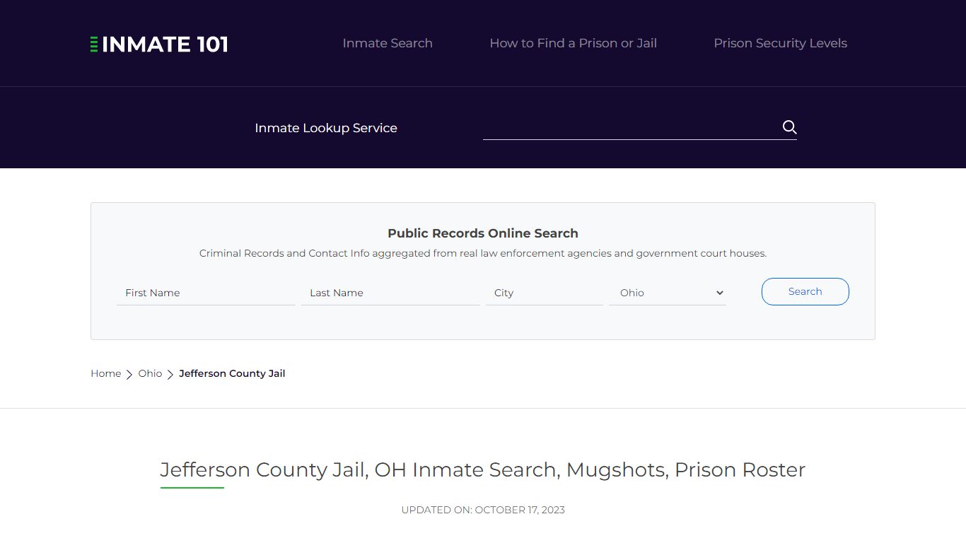 Jefferson County Jail, OH Inmate Search, Mugshots, Prison Roster